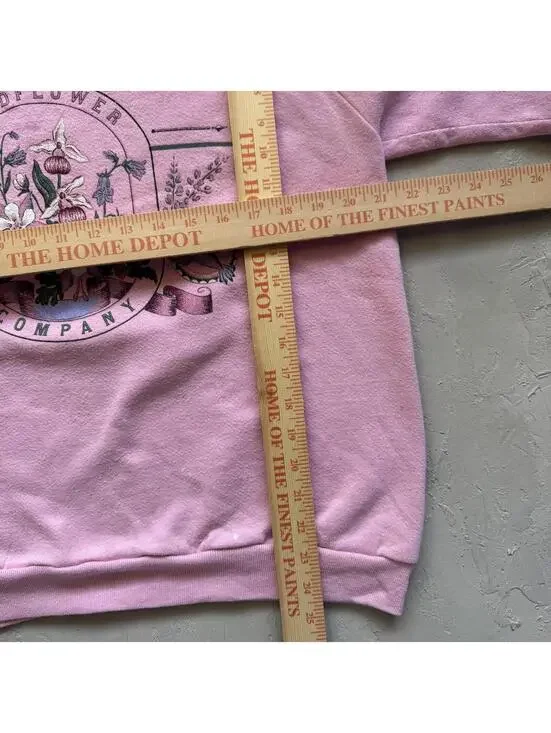 Vintage 1990s Pink Montana Wildflowers Cottagecore Crewneck Sweatshirt - Picture 7 of 7